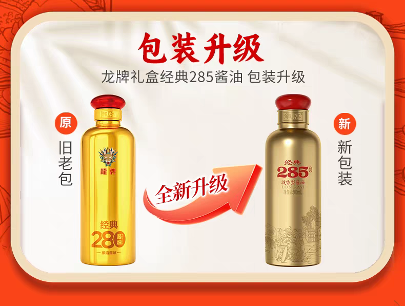 Dragon Brand Classic 285 Soy Sauce 500ml Large Gold Bottle
龍牌經典285醬油500ml大金瓶