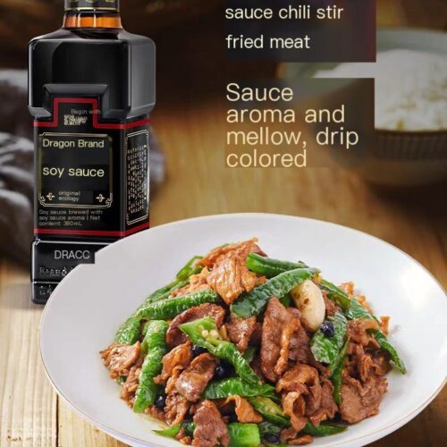 Dragon Brand Original Ecological Soy Sauce 380ml, Dark Soy Sauce for Coloring
龙牌原生态酱油380ml，上色老抽