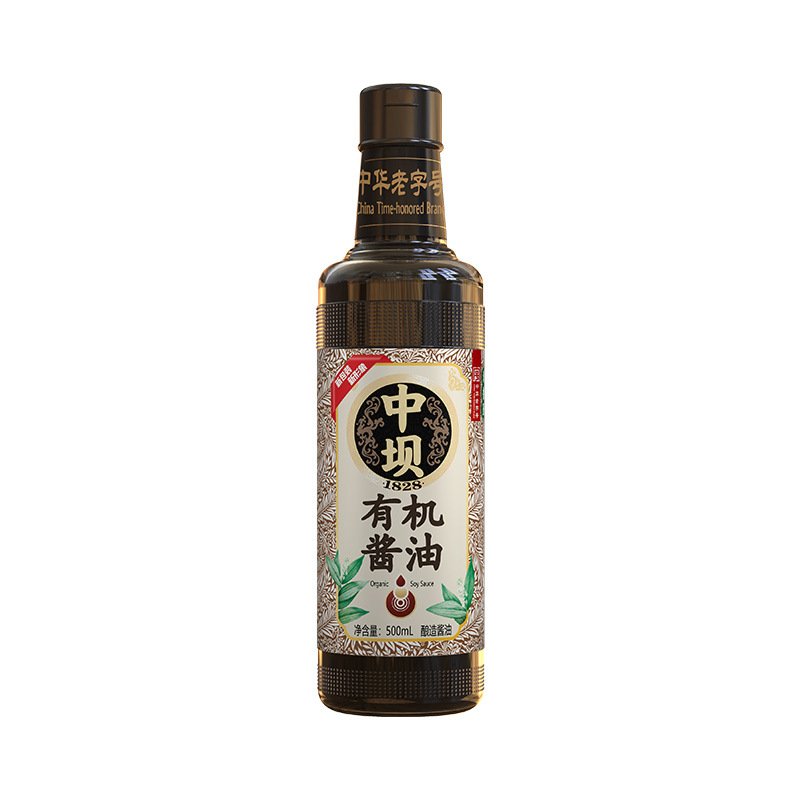Zhongba Organic Premium Soy Sauce, Zero Additives (500ml)
清香园中坝有机特级酱油500ml，0添加酿造酱油