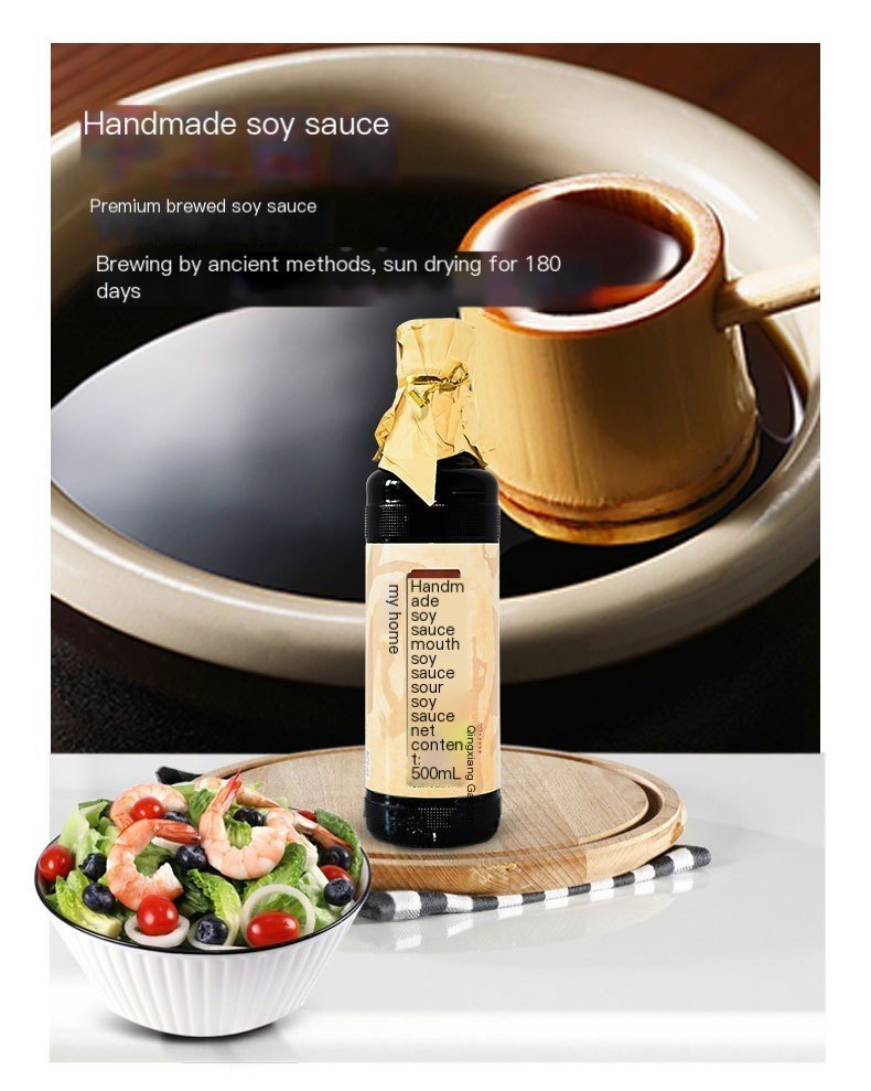 Zhongba Time-honored Brand First Extraction Soy Sauce, Handmade Premium (500ml x 2)
中坝中华老字号手工酱油500ml x2 特级头道酿造酱油