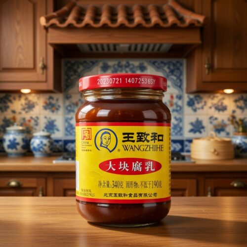 Wangzhihe Large Piece Fermented Tofu (Red Fang) 340g Jar
王致和大塊腐乳（紅方）340g瓶裝
वांगझीहे बड़े टुकड़ों वाला फरमेंटेड टोफू (होंगफांग / लाल किस्म) - 340 ग्राम की बोतल
Wangzhihe Tofu fermentado en trozos grandes (Hongfang / variedad roja) - Frasco de 340 g